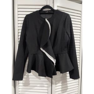 EXPRESS Black Peplum Ruffle Jacket